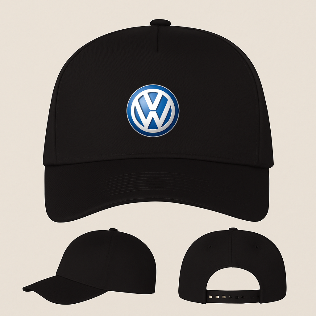 VW Volkswagen Car Five Panel Twill Snapback Cap